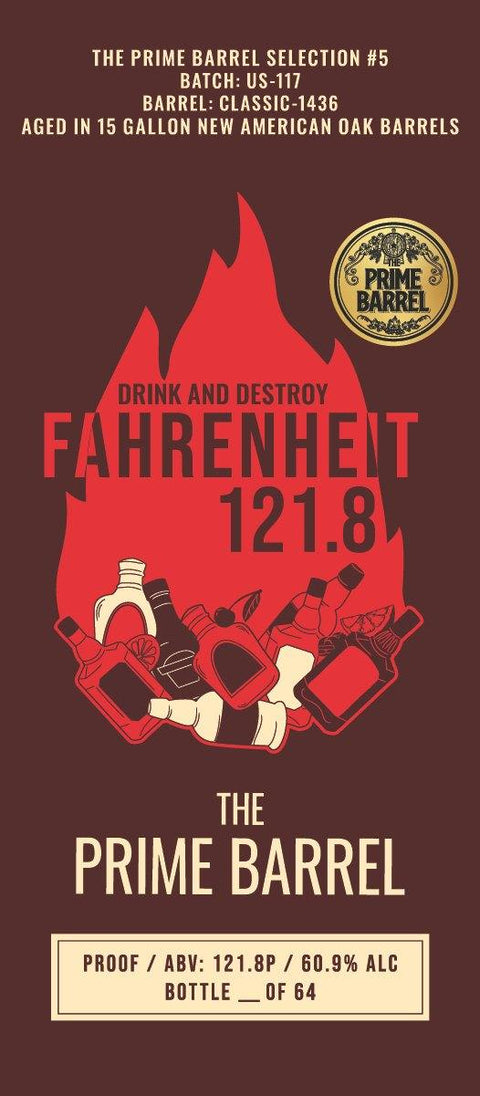 Del Bac "Fahrenheit 121.8" American Single Malt Whiskey The Prime Barrel Pick #5