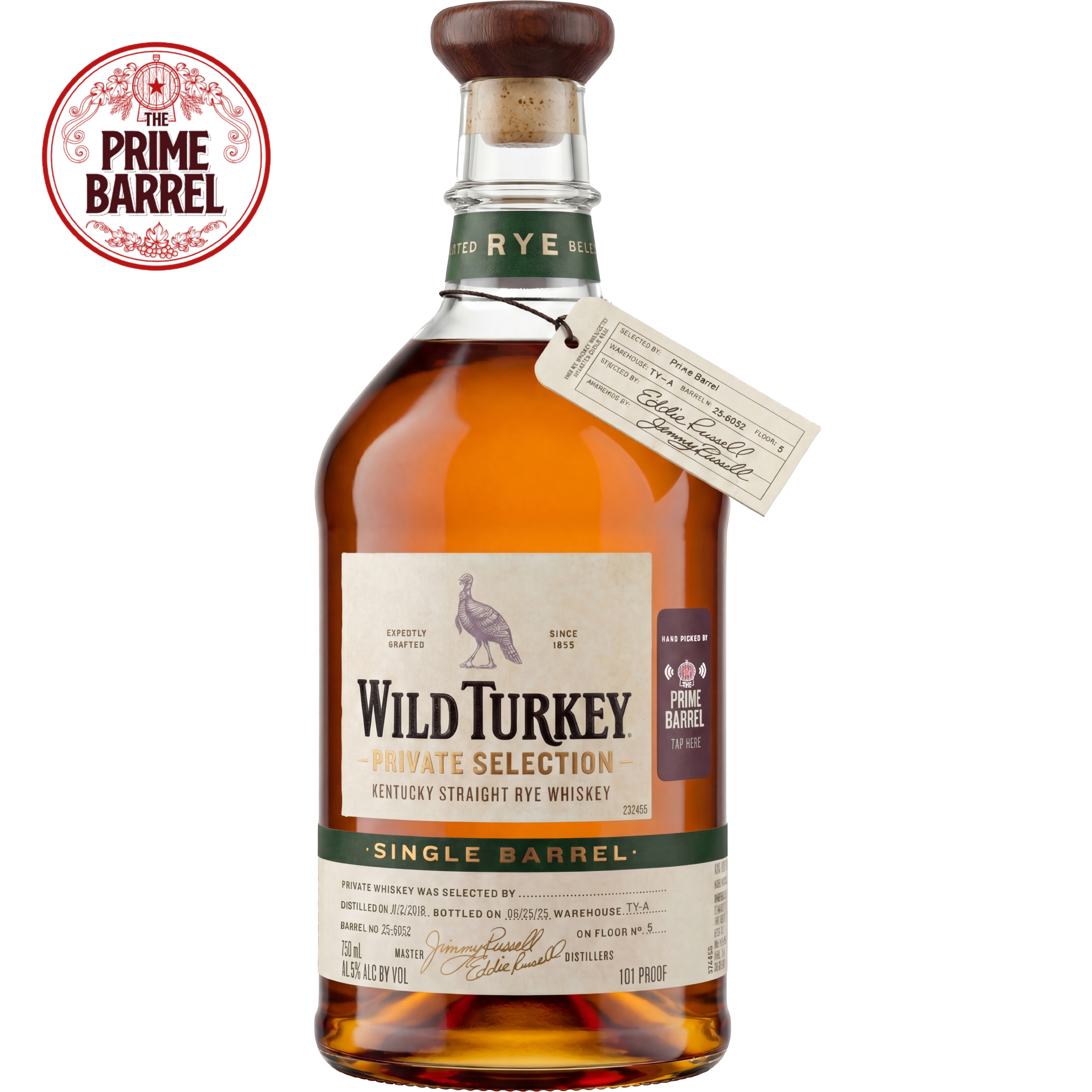 トリーヴァゴルギーオージャー　微高レート Wild Turkey Rye Single Barrel 6 Year - Prime Barrel Pick #150