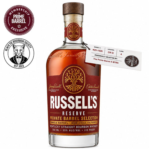 Russell's Reserve 9 Years Old Private Barrel Selection Kentucky Straight Bourbon Whiskey The Prime Barrel x BTBS Pick
