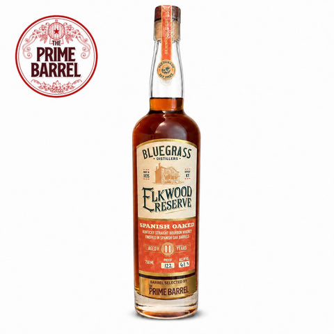 Bluegrass Distillers Elkwood Reserve Aged 11 Years Old Kentucky Straight Bourbon Whiskey Finished in Spanish Oak Barrels The Prime Barrel Pick #168