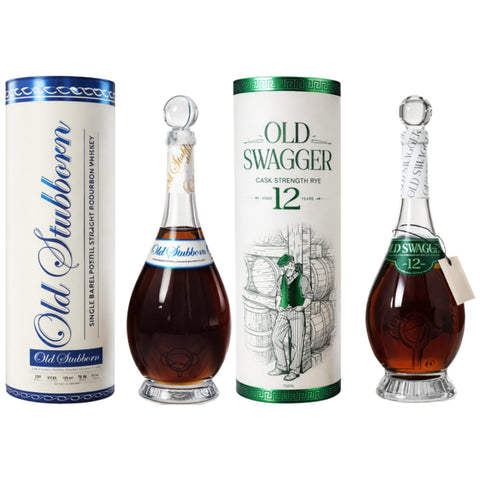 Rising Tide Spirits Bundle #2: Old Stubborn Single Barrel Wheated Potstill Straight Bourbon + Old Swagger 12 Year Cask Strength Rye Whiskey