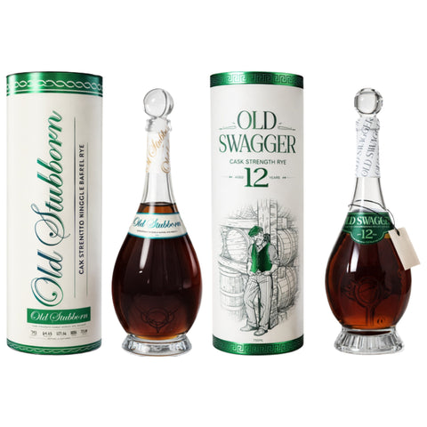 Rising Tide Spirits Bundle #4: Old Stubborn Cask Strength Single Barrel Rye + Old Swagger 12 Year Cask Strength Rye Whiskey
