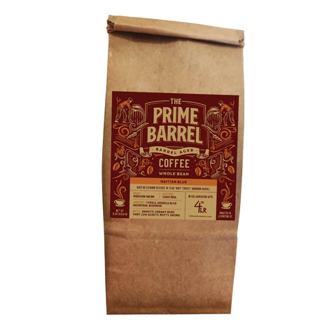 The Prime Barrel x 4th Level Roasters Haitian Blue Collab Barrel Aged Whole Bean Coffee