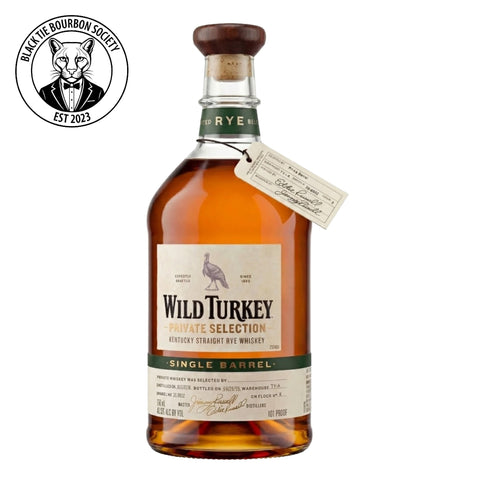 Wild Turkey Private Selection Single Barrel Kentucky Straight Rye Whiskey Black Tie Bourbon Society Pick