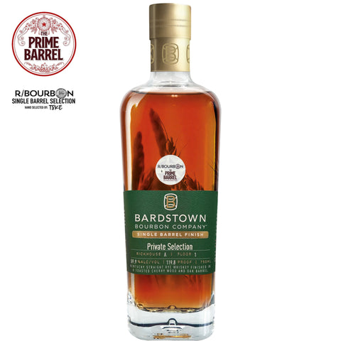 Bardstown Bourbon Company Single Barrel Kentucky Straight Rye Whiskey Finished in Toasted Cherry Wood and Oak Barrels The Prime Barrel x R-Bourbon Pick | Free Shipping on orders $400+