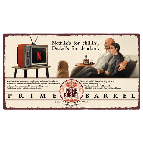George Dickel "Netflix and Chill" Aged 9 Years Hand Selected Barrel Sour Mash Whisky The Prime Barrel Pick #11
