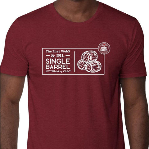 The Prime Barrel "The First Web3 Single Barrel Club" Tri‑Blend T-shirt M Maroon