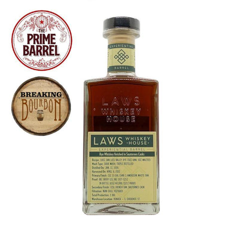 Laws Whiskey House "Breaking The Law: Prime Suspect" Collaboration Experiential Single Barrel Sauternes Finish Rye Whiskey - De Wine Spot | DWS - Drams/Whiskey, Wines, Sake