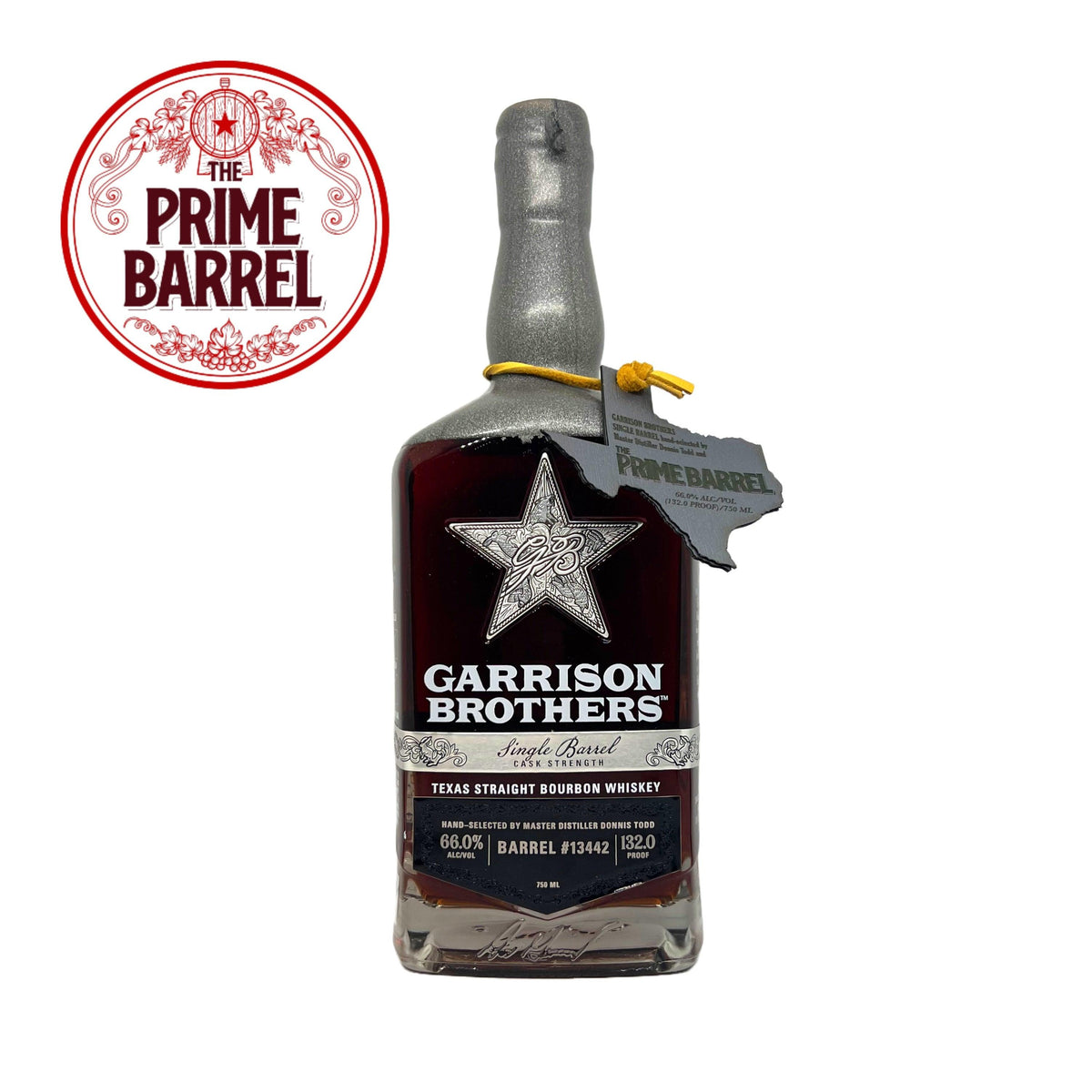 Garrison Brothers "Thomas Shelby" Single Barrel Cask Strength Texas Straight Bourbon Whiskey The Prime Barrel Pick #49 bottle