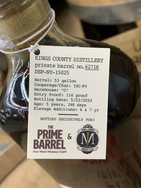 Kings County Distillery “Do The Right King” Private Barrel Bourbon The Prime Barrel Pick x Mash & Journey Pick