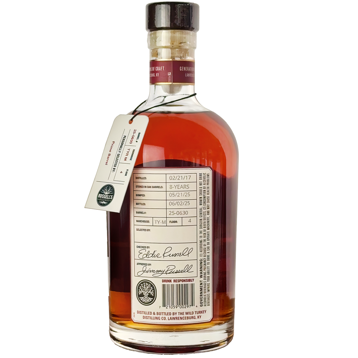 Russell's Reserve 8 Years Old "Angry Bird" Private Barrel Selection Kentucky Straight Bourbon The Prime Barrel Pick #139 additional view 3