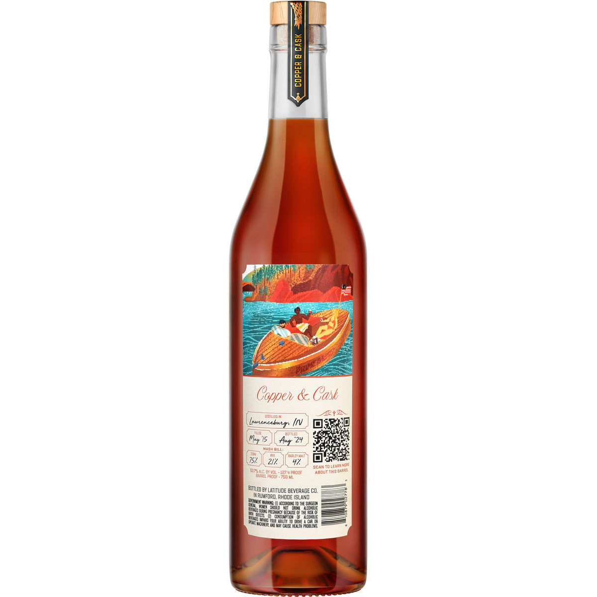Copper & Cask 9 Years Old "Lights Out" Single Barrel Straight Bourbon Whiskey The Prime Barrel Pick #114 bottle back view