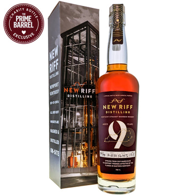 New Riff Distilling "One of One" 9 Year Single Barrel Straight Bourbon Whiskey The Prime Barrel Pick bottle with gift box
