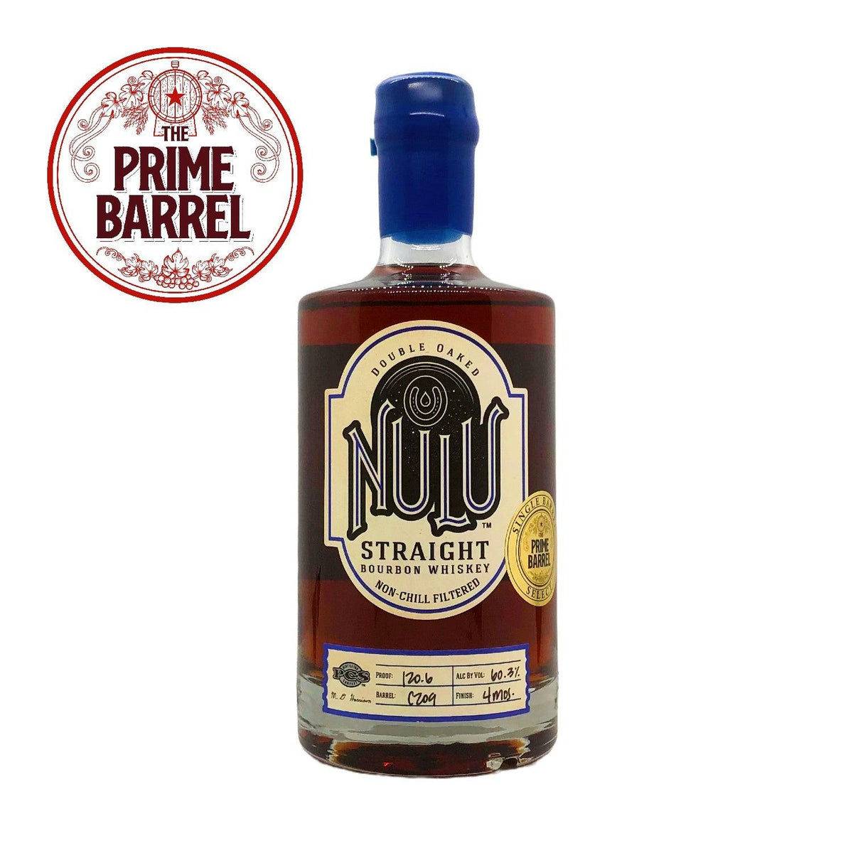 NULU Double Oaked "Double Oaked Seven" Straight Bourbon Whiskey The Prime Barrel Pick #32 bottle