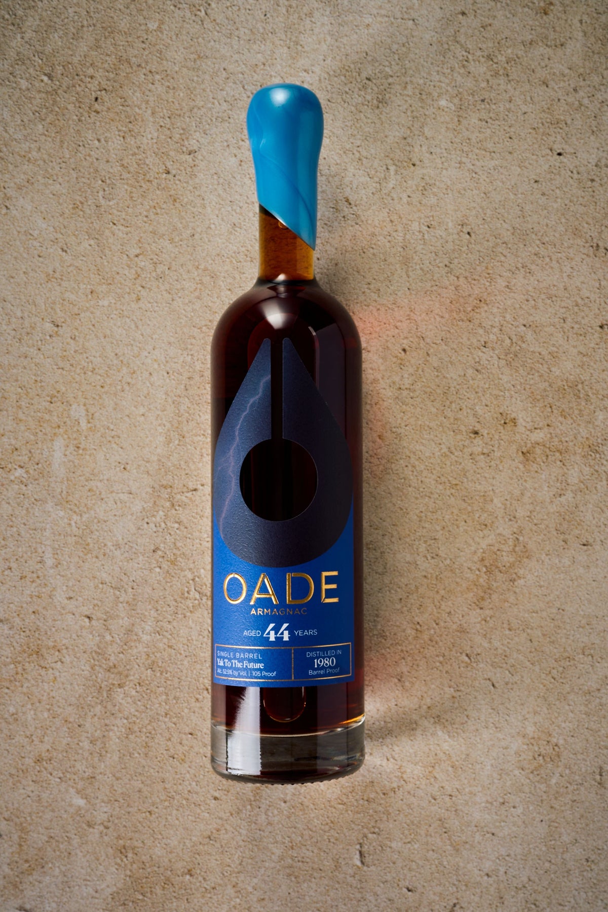OADE Yak To The Future 1980 Armagnac bottle front view