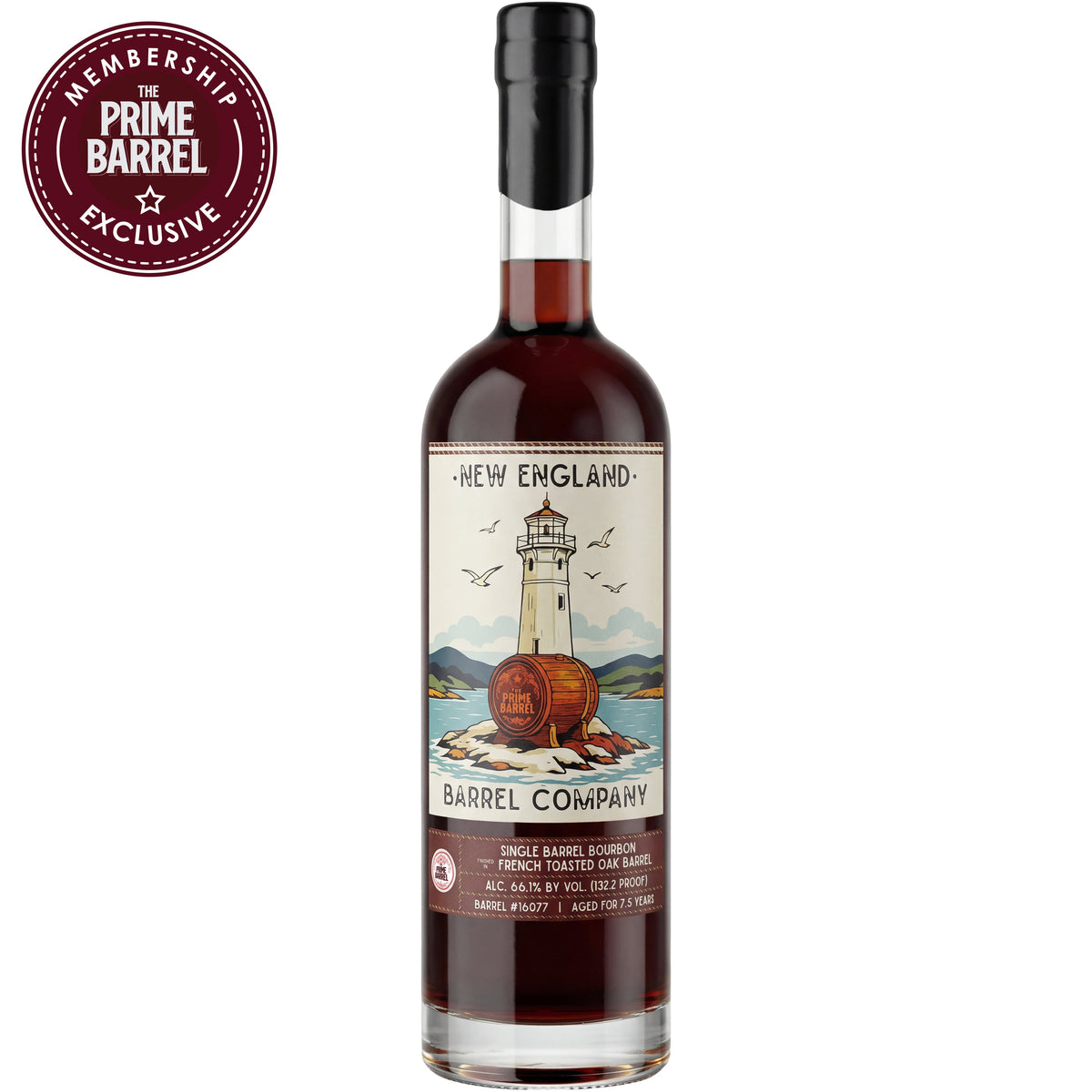 New England Barrel Company 7.5 Years Single Barrel Bourbon French Toasted Oak Finish The Prime Barrel Pick #155 bottle