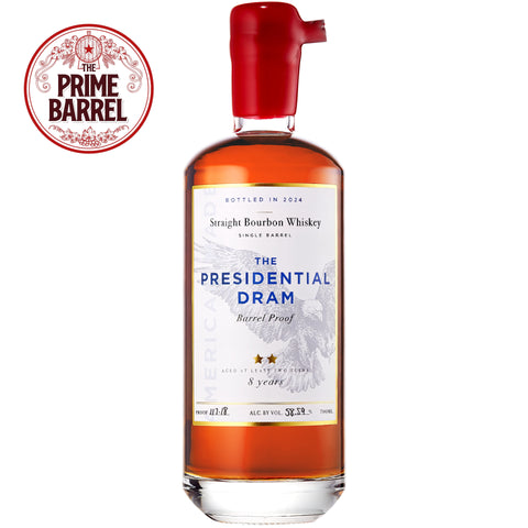 The Presidential Dram "Tater In Chief" 8 Years Old Barrel Proof Straight Bourbon Whiskey The Prime Barrel Pick #113