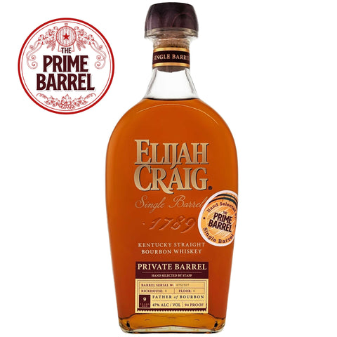 Elijah Craig 9 Years Single Barrel Kentucky Straight Bourbon Whiskey The Prime Barrel Pick #108