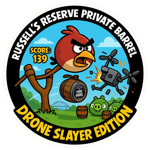 Selection #139: Russel's Reserve 8 Year Old "Angry Bird" Barrel Sticker
