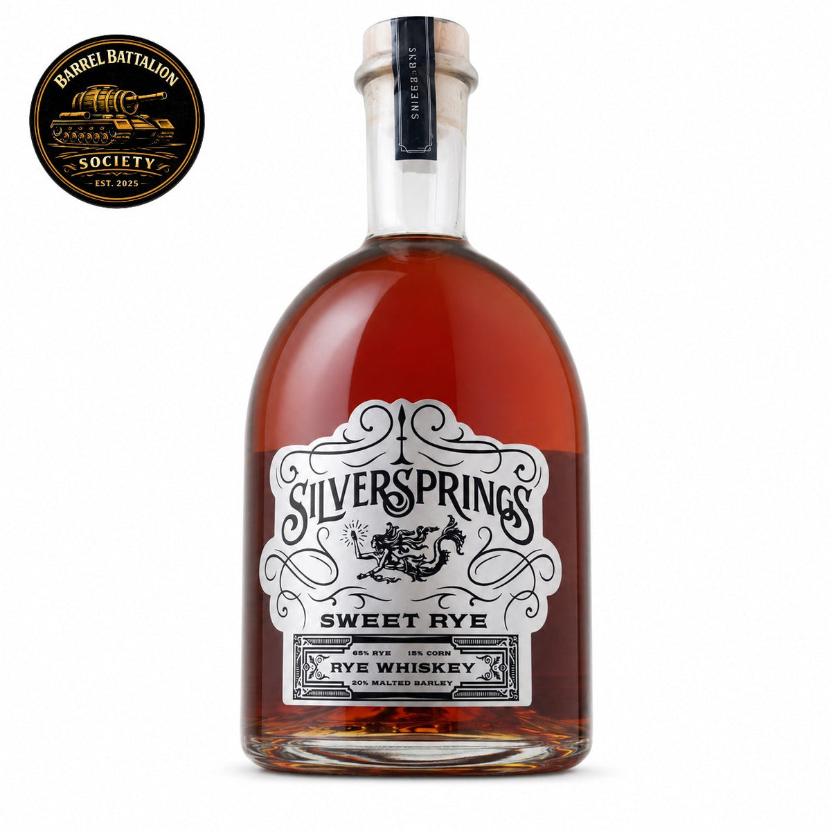 Silver Springs "The Silver Springs Rye Band" 8 Year Kentucky Straight Sweet Rye Whiskey Barrel Battalion Pick