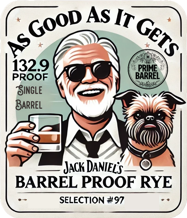 Jack Daniel’s "As Good As It Gets" Selection #97 sticker artwork | The Prime Barrel