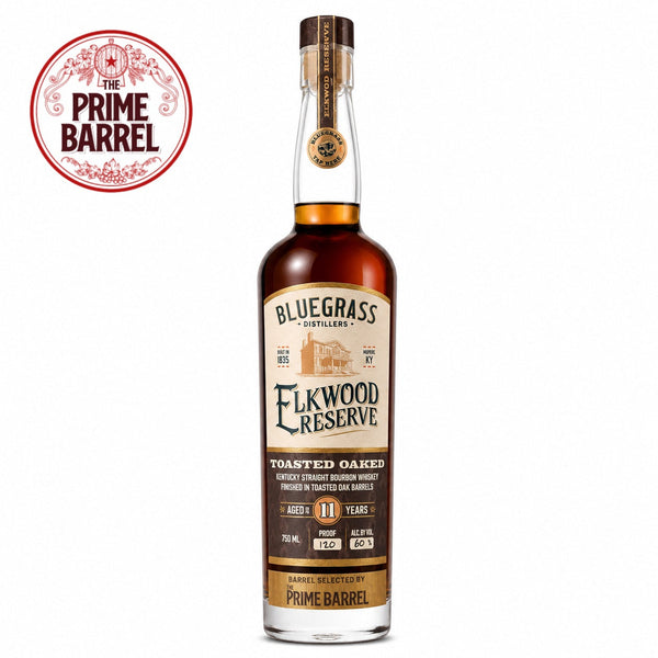 Bluegrass Distillers Elkwood Reserve Aged 11 Years Old Kentucky Straight Bourbon Whiskey Finished in Toasted Oak Barrels The Prime Barrel Pick #167