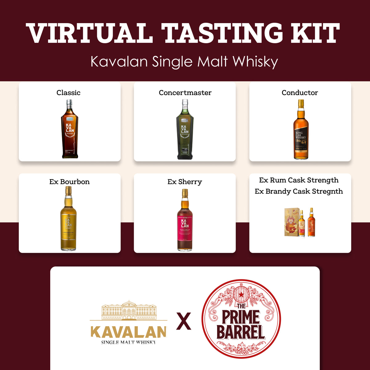 Kavalan Taiwanese Single Malt Whisky Sample Set virtual tasting artwork — enlarged photograph 1