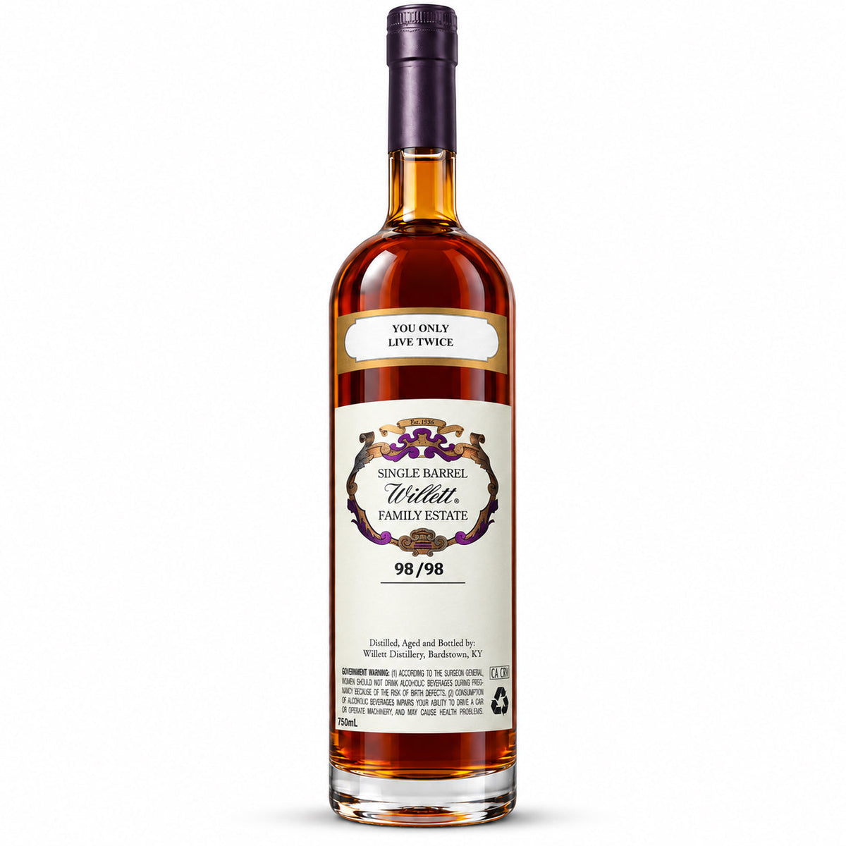 Willett Family Estate Bottled "You Only Live Twice" Single Barrel 14 Year Old Kentucky Straight Bourbon Whiskey The Prime Barrel Pick #173