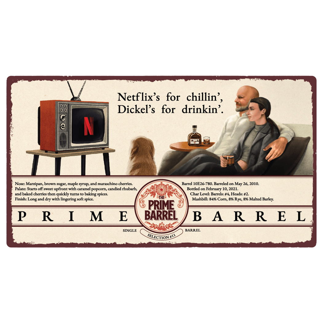 George Dickel "Netflix and Chill" Aged 9 Years Hand Selected Barrel Sour Mash Whisky The Prime Barrel Pick #11
