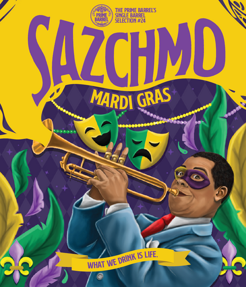 Selection #24: Sazerac “Sazchmo - Mardi Gras” Rye Sticker