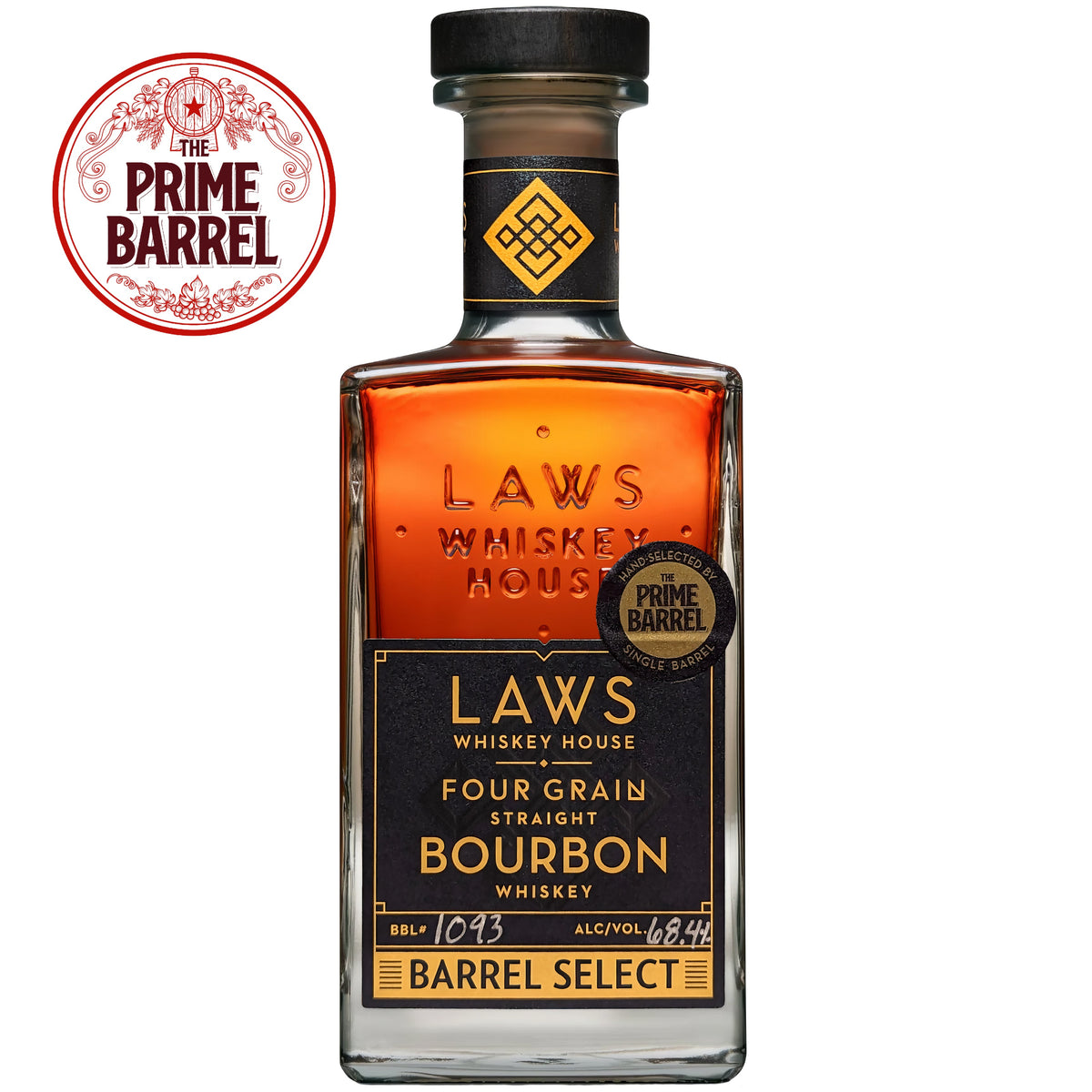 Laws Whiskey House "We Love Farmers" 7 Years Four Grain Single Barrel Bourbon Whiskey The Prime Barrel Pick #82 bottle