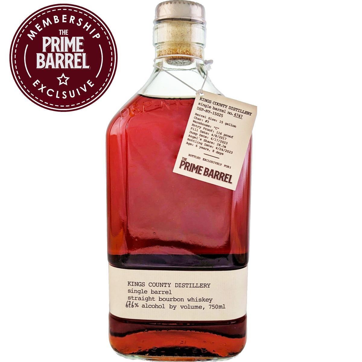 Kings County Distillery 6 Years Old “The Birthday” Barrel Strength Bourbon The Prime Barrel Pick #60